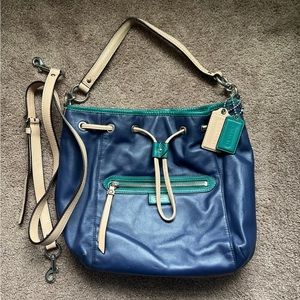 Navy Soft Leather Coach